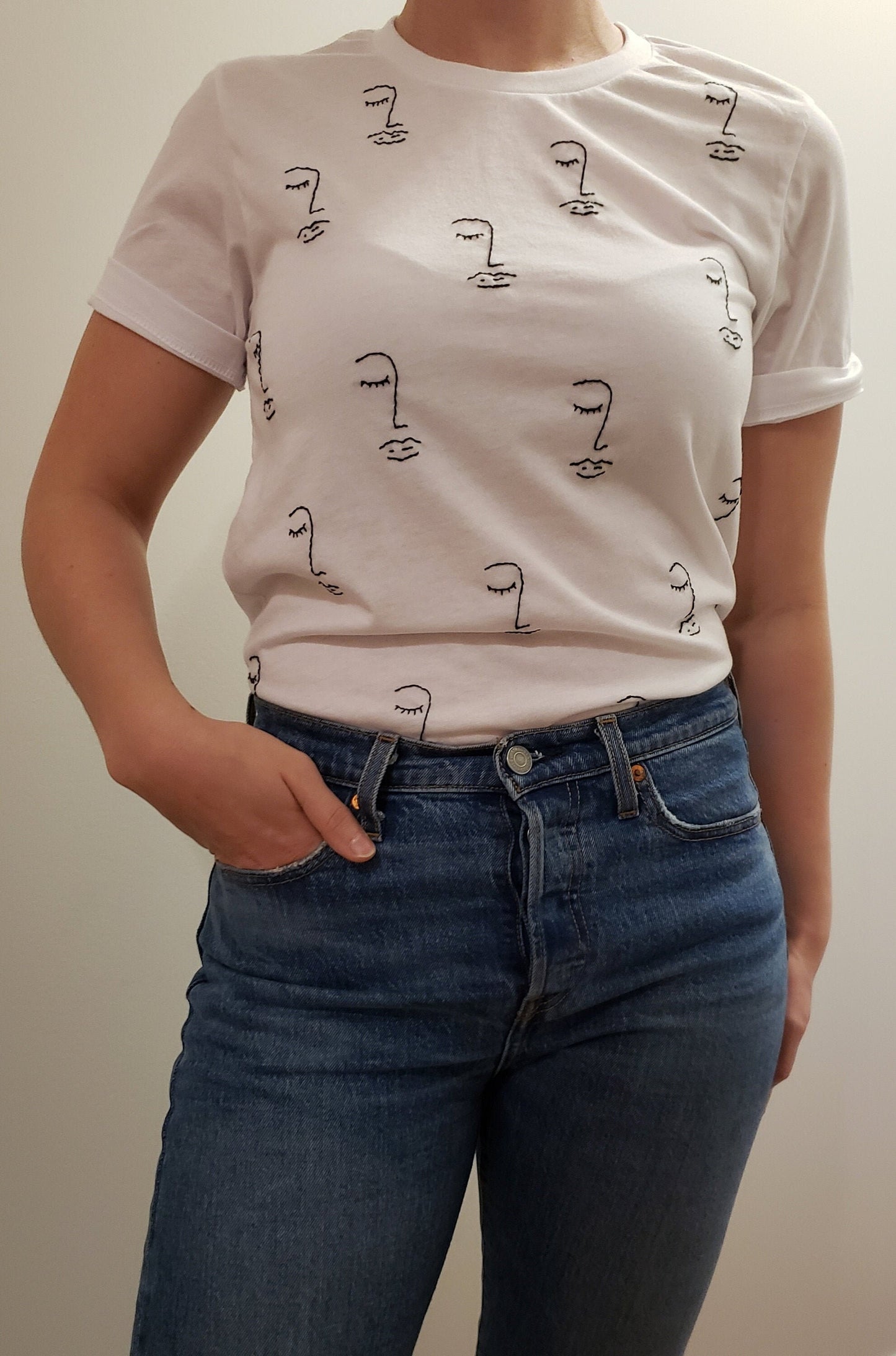 Many Faces Hand Embroidered Shirt