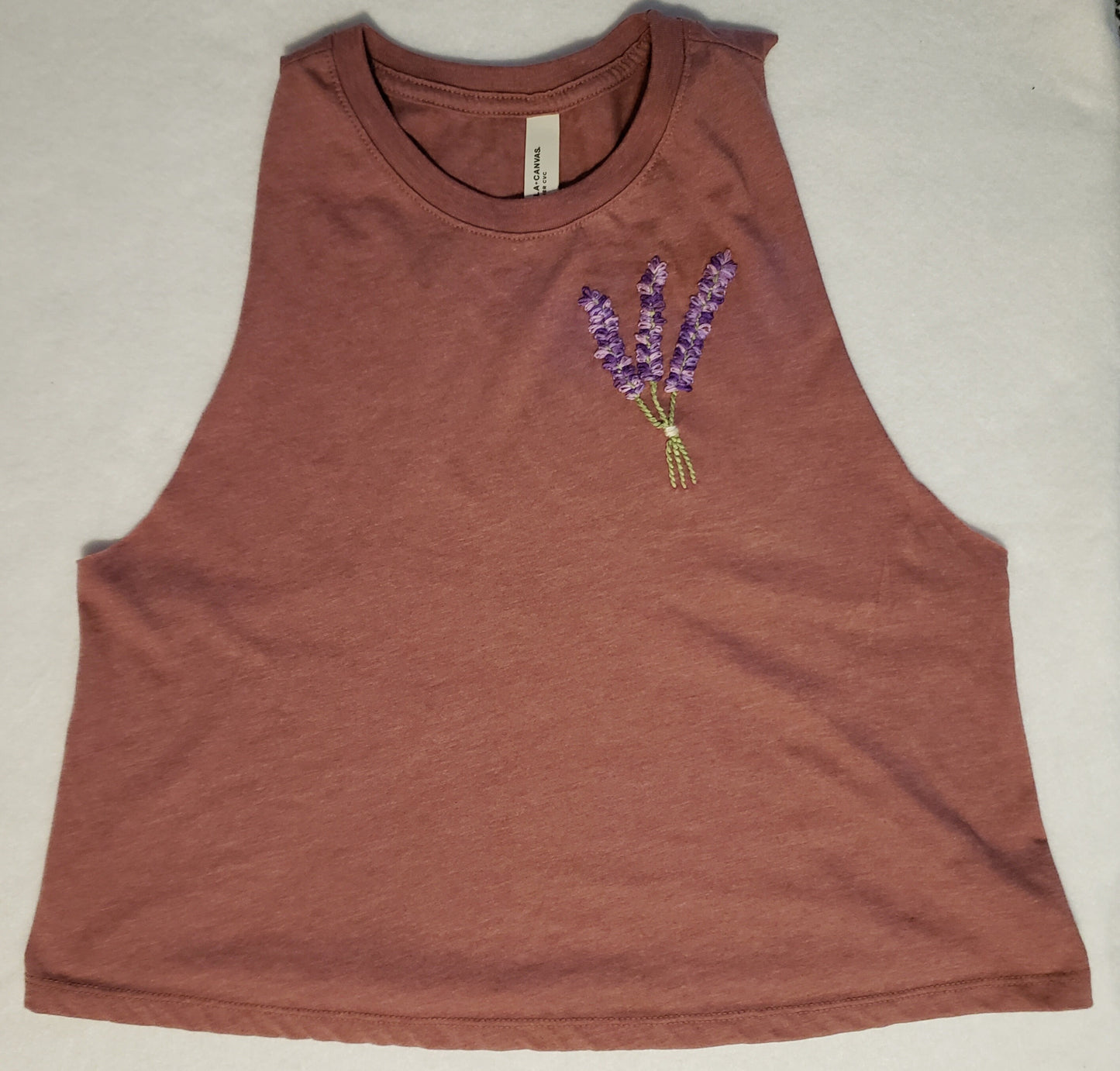 Hand Embroidered Lavender Bouquet Shirt