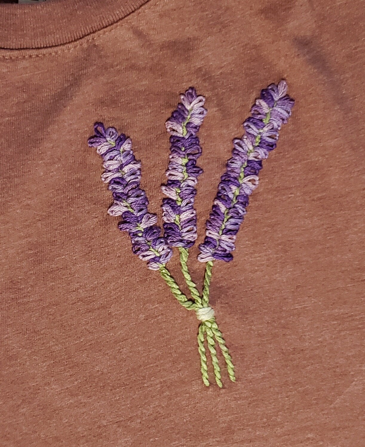 Hand Embroidered Lavender Bouquet Shirt
