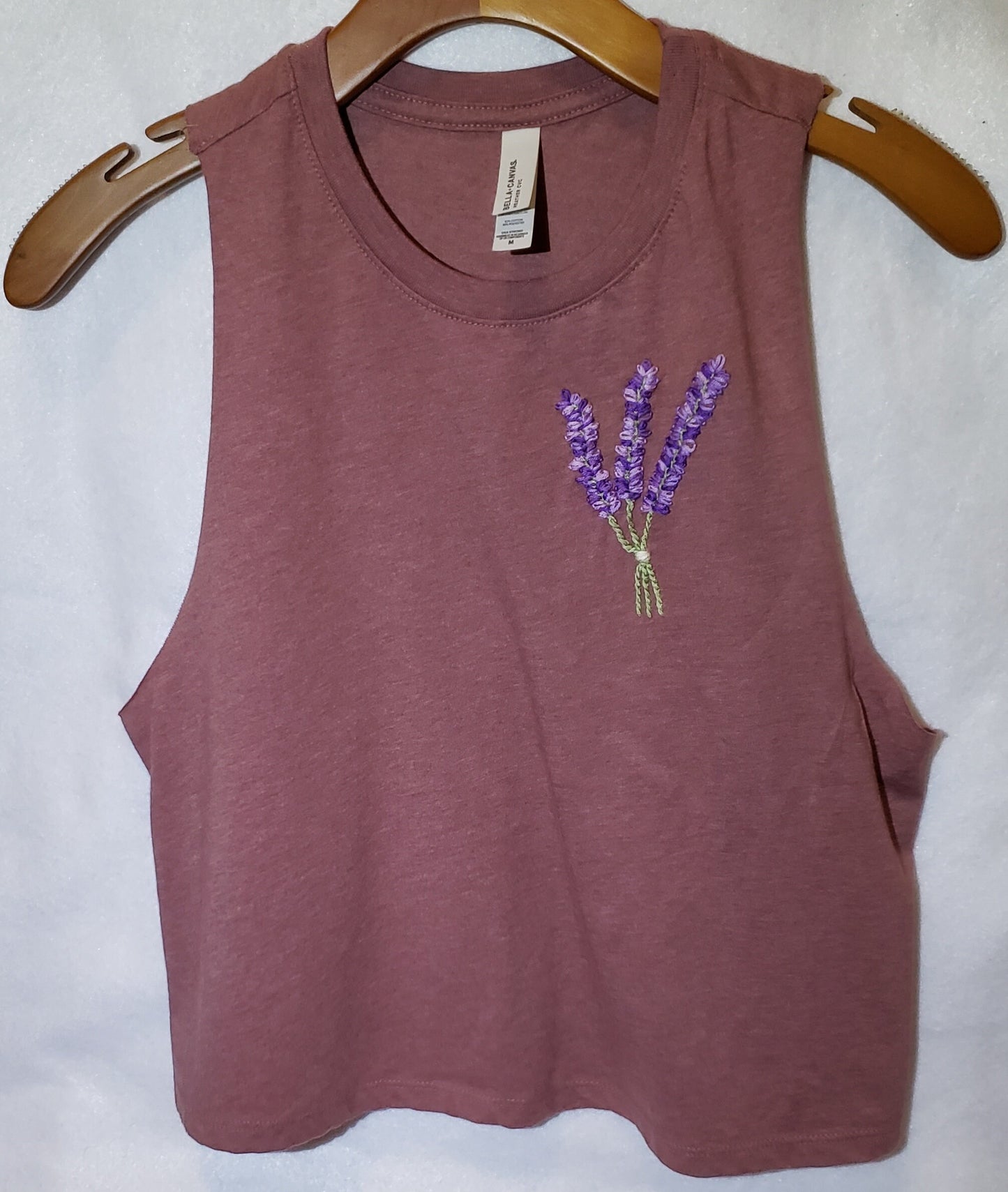 Hand Embroidered Lavender Bouquet Shirt