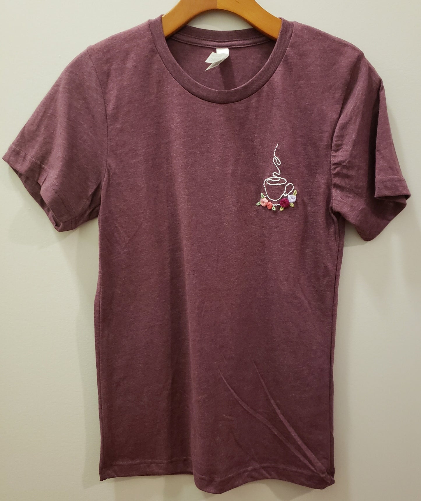 Hand Embroidered Cafe and Roses Shirt