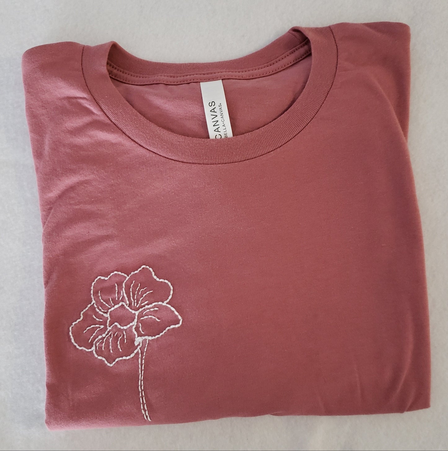 Hand Embroidered Single Flower Shirt
