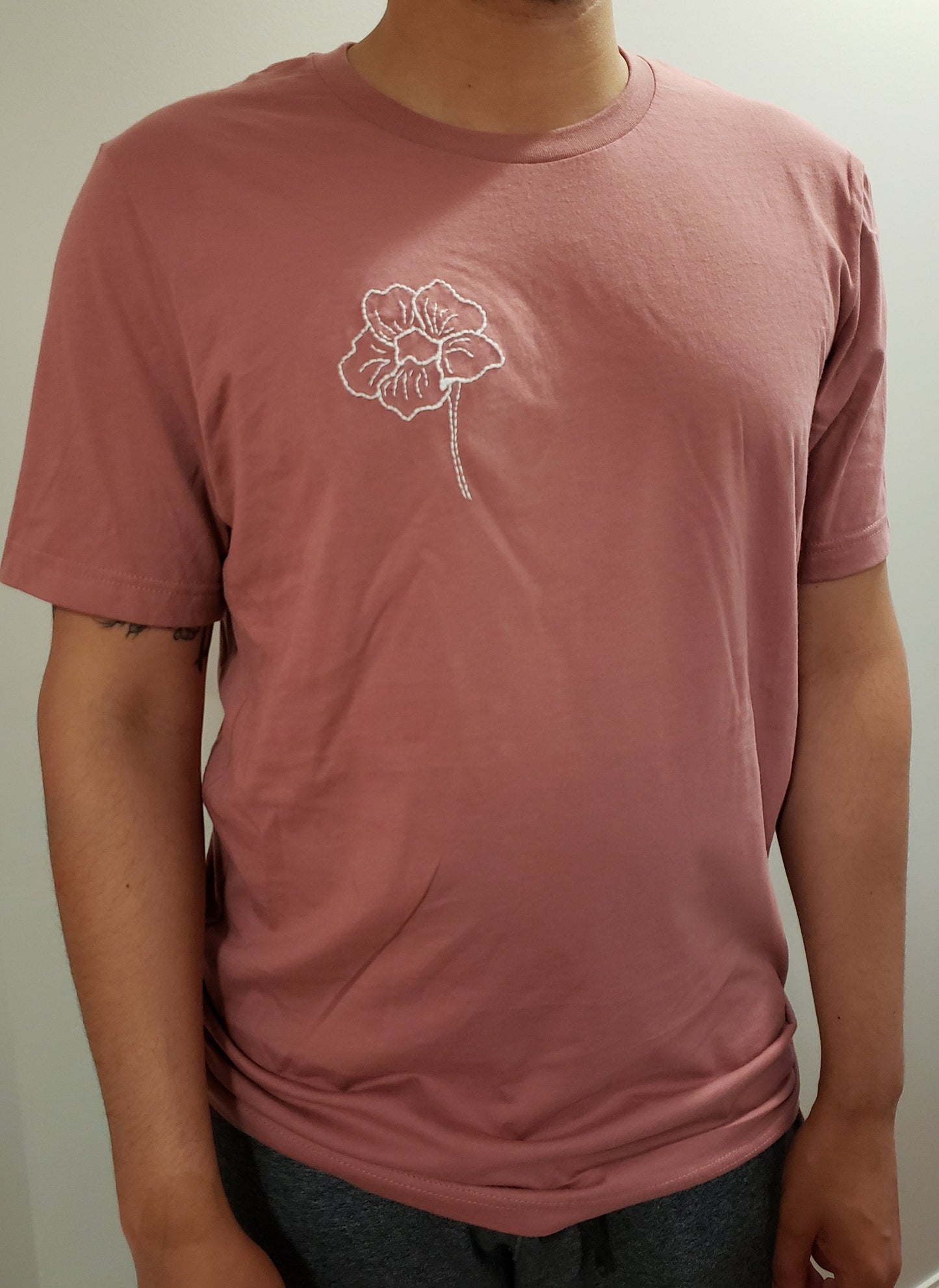 Hand Embroidered Single Flower Shirt