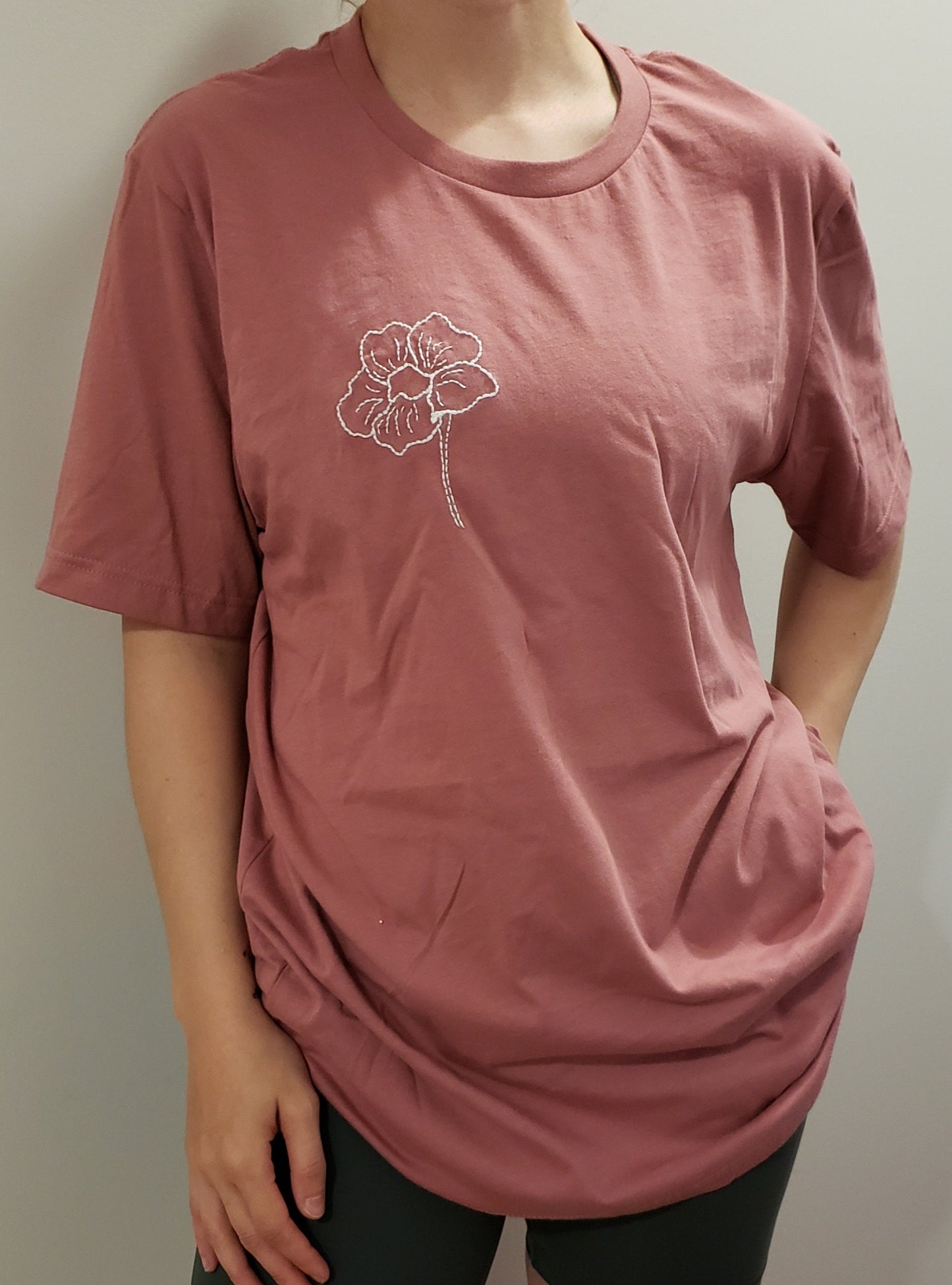 Hand Embroidered Single Flower Shirt