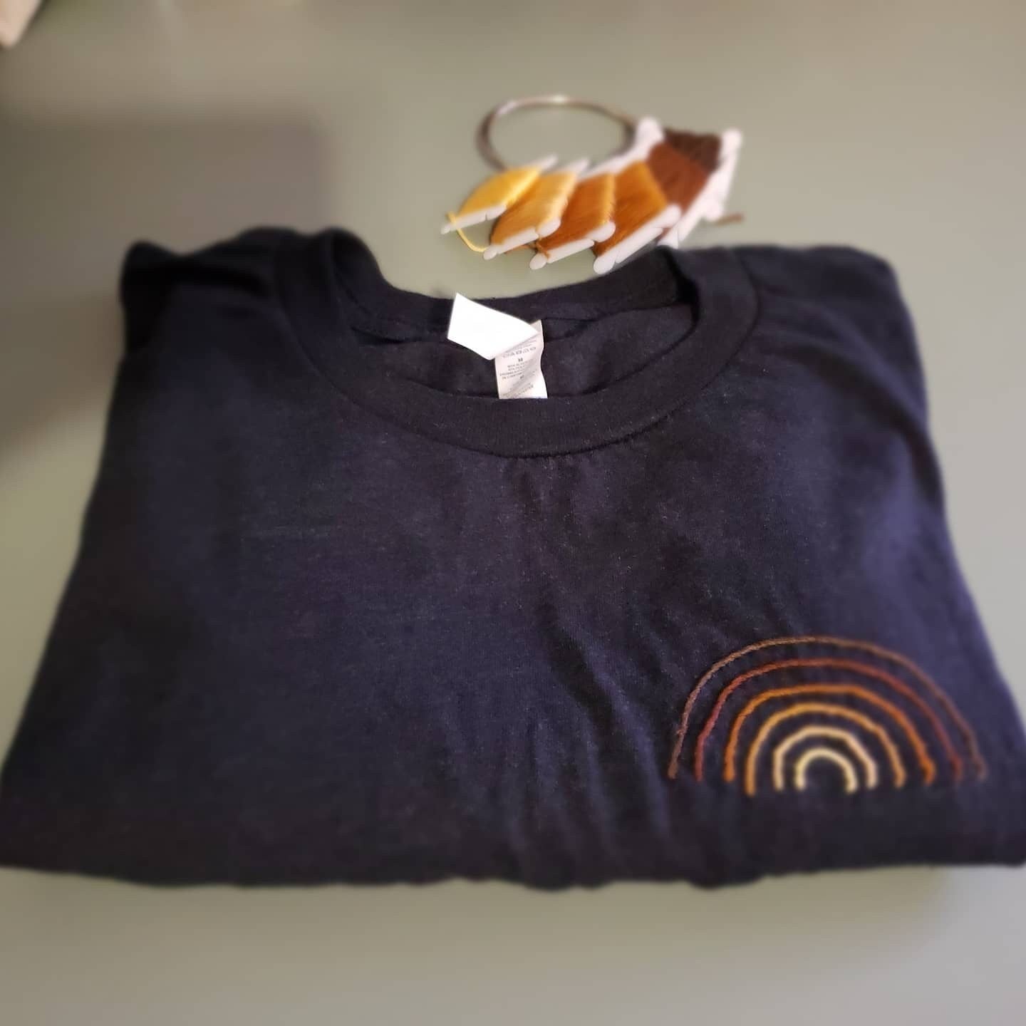 Beautiful Browns Rainbow Hand Embroidered Shirt