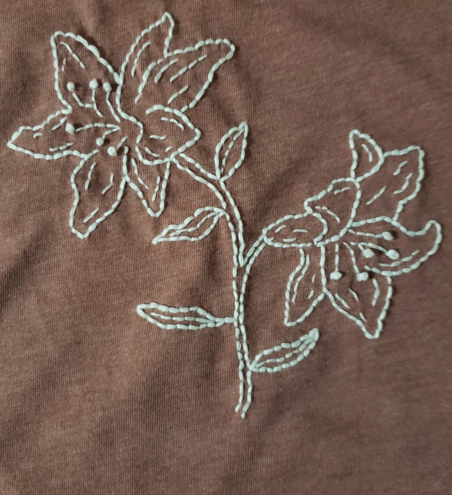 Hand Embroidered Lilies Halter