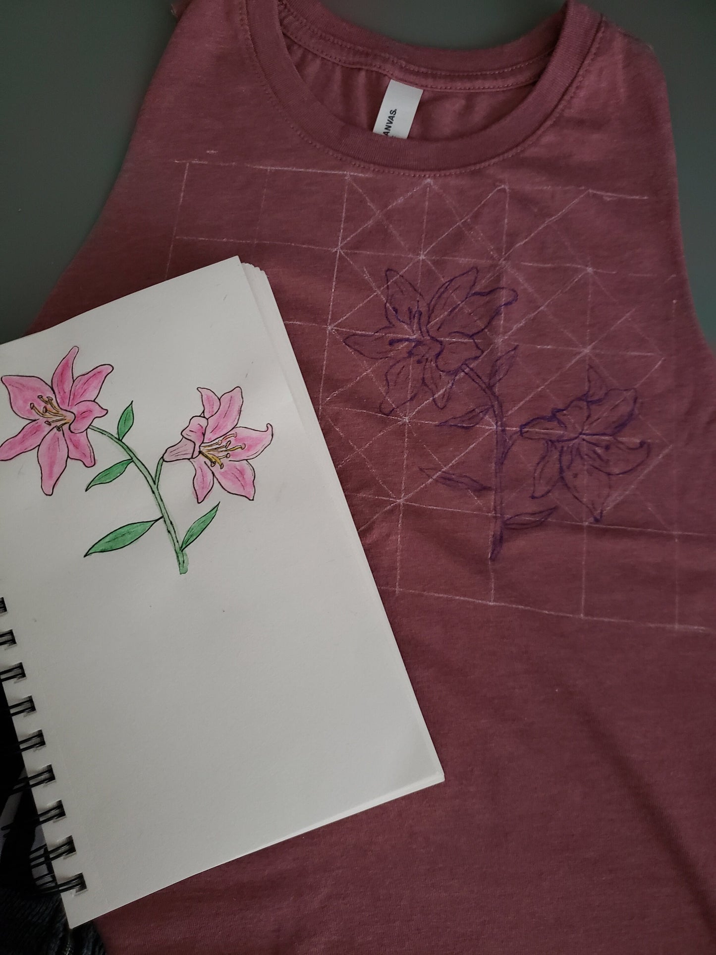 Hand Embroidered Lilies Halter