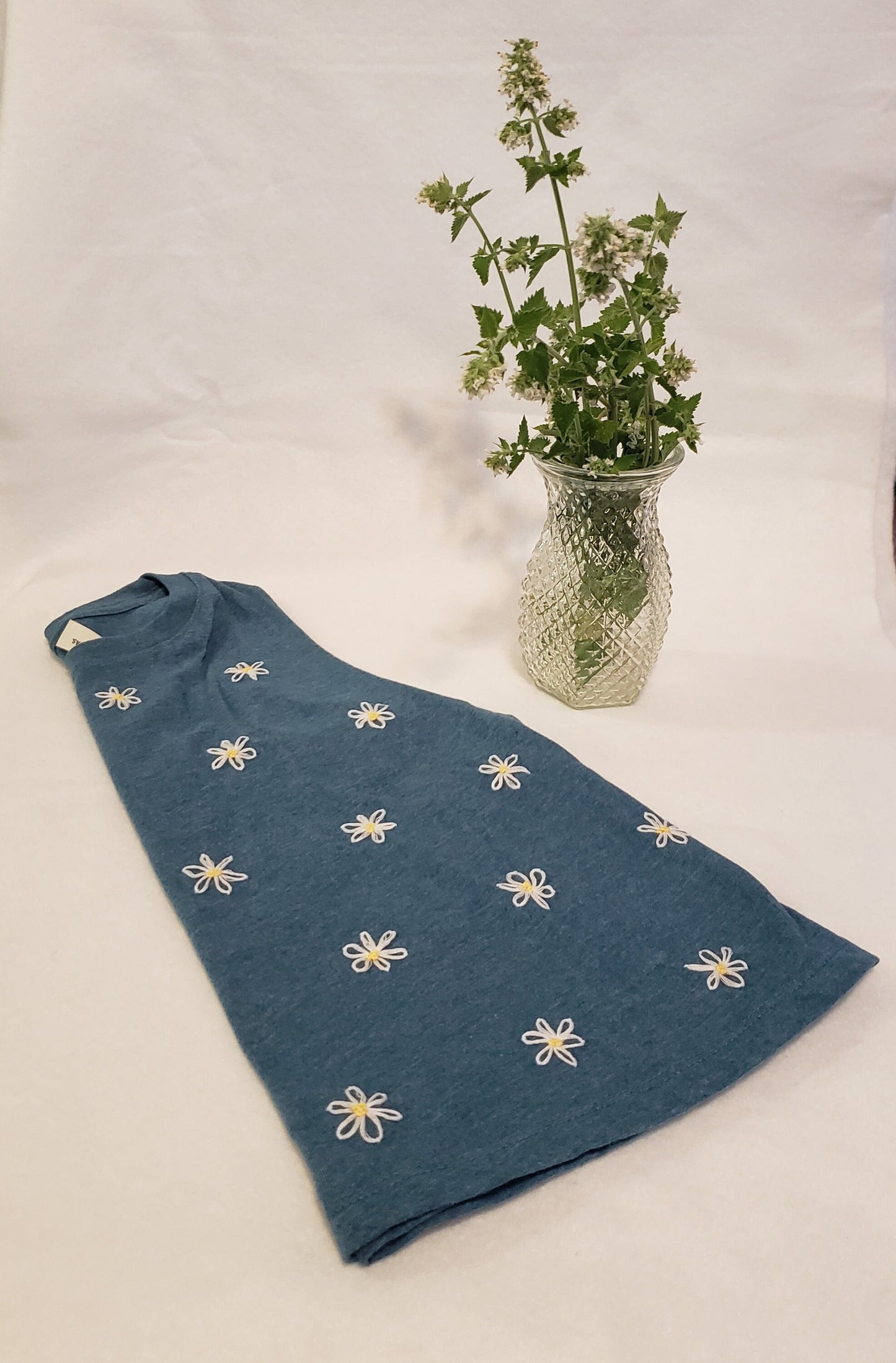 Hand Embroidered Daisies Shirt
