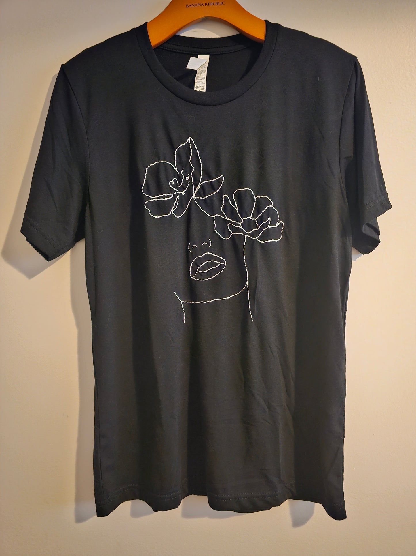 Hand Embroidered Minimalist Tank, Hand Embroidered T-Shirt
