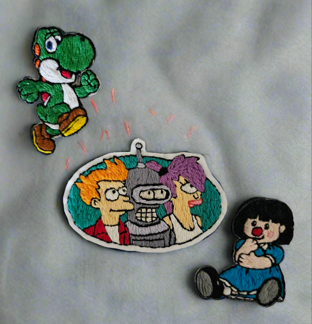 Nostalgic Iron-on Patches - Hand Embroidered