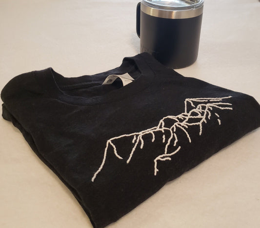Hand Embroidered Rocky Mountains Shirt
