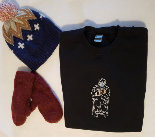Hand Embroidered Bernie Sanders Sweatshirt