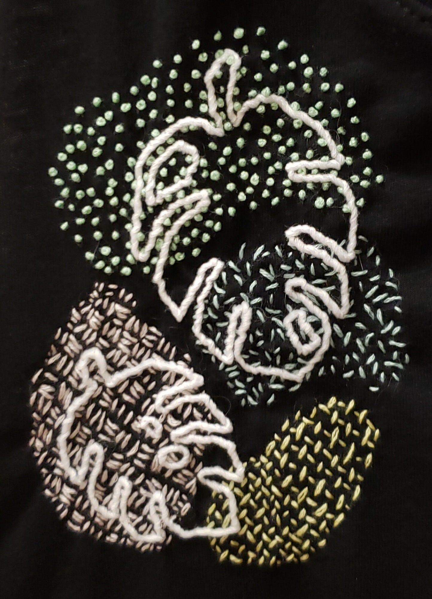 Hand Embroidered Abstract Palm Leaf Shirt
