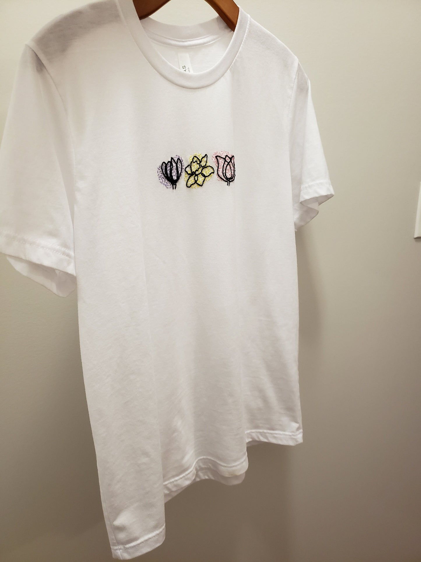 Spring Flowers Hand Embroidered Shirt