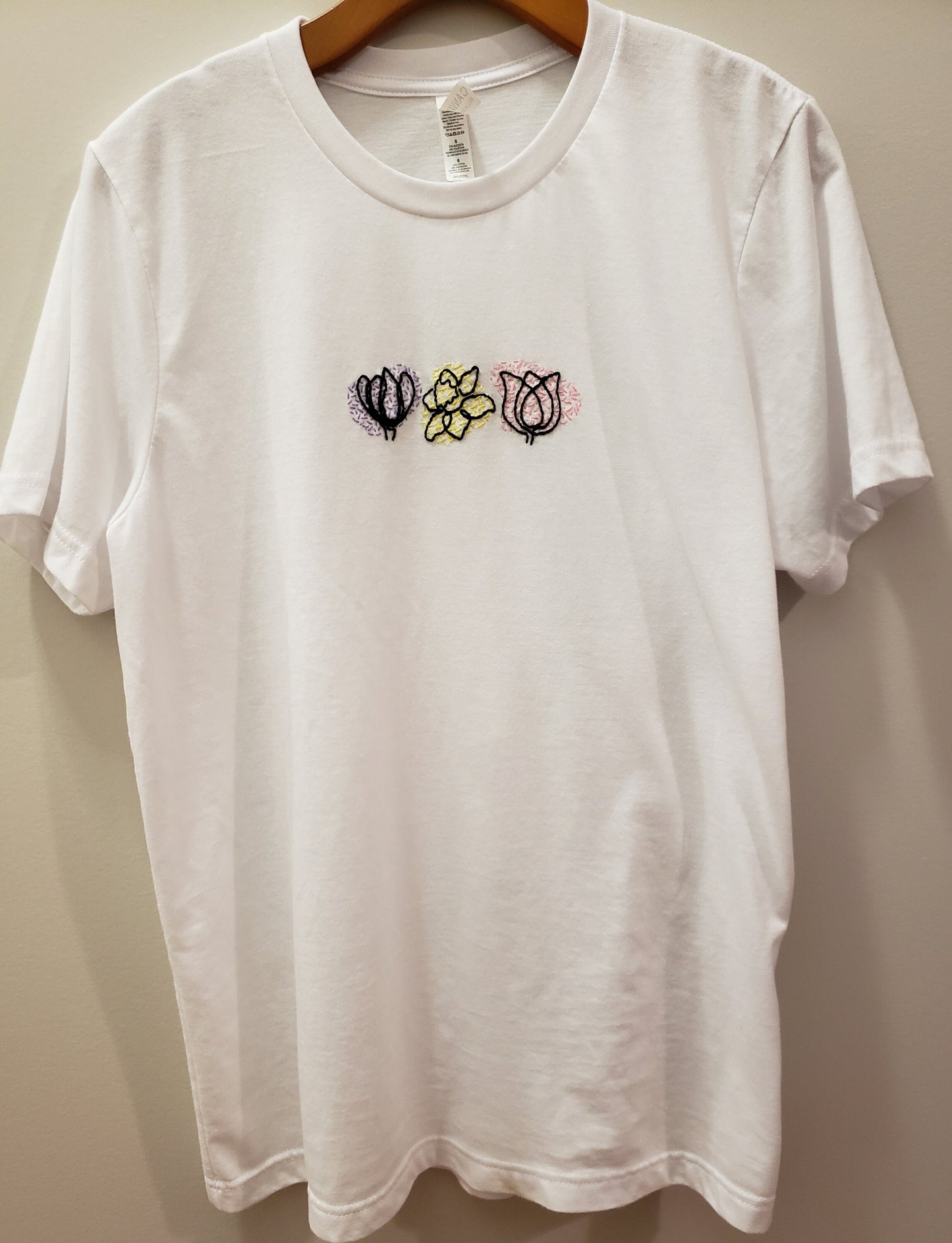 Spring Flowers Hand Embroidered Shirt