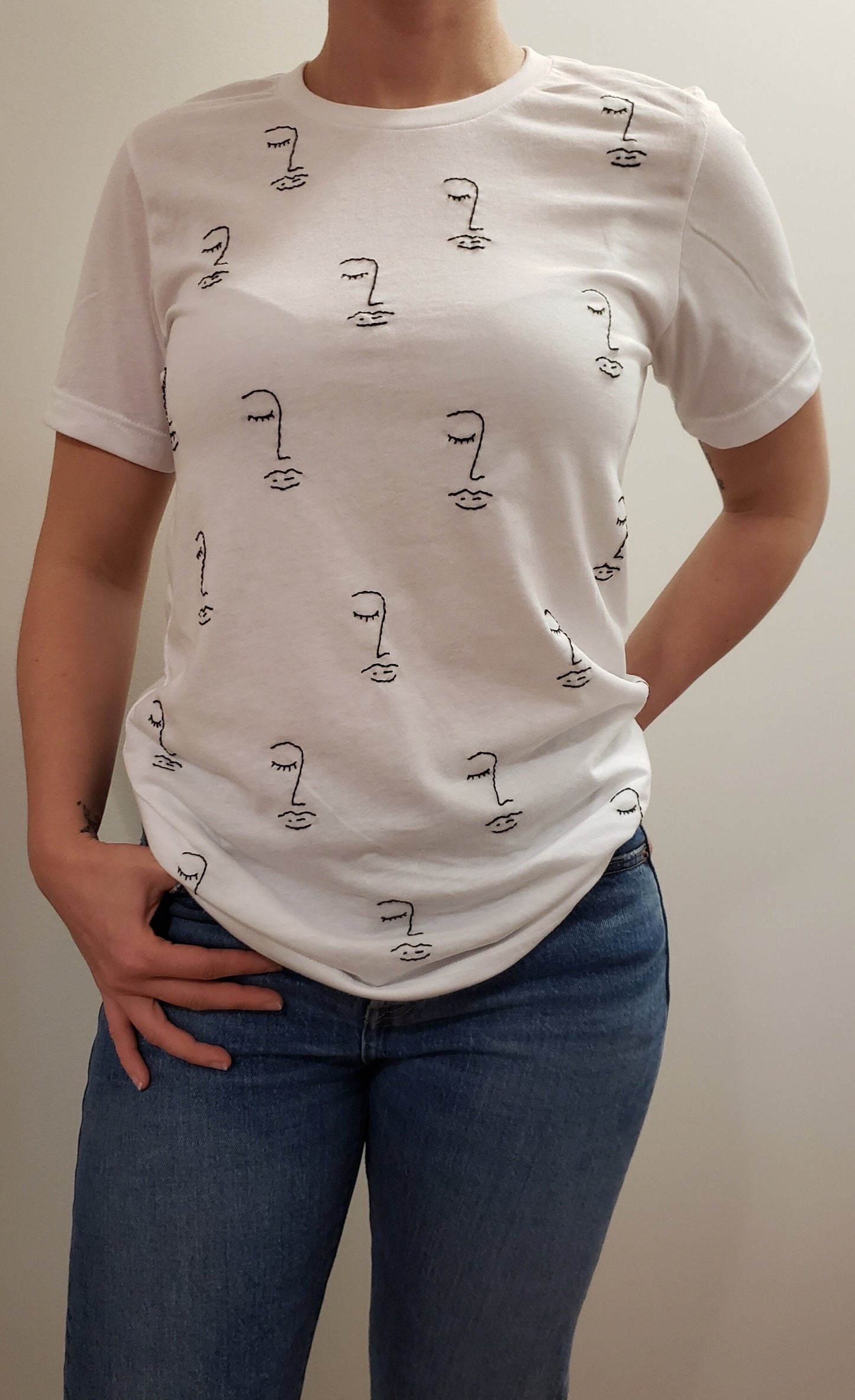 Many Faces Hand Embroidered Shirt