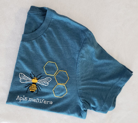 Hand Embroidered Bee Shirt
