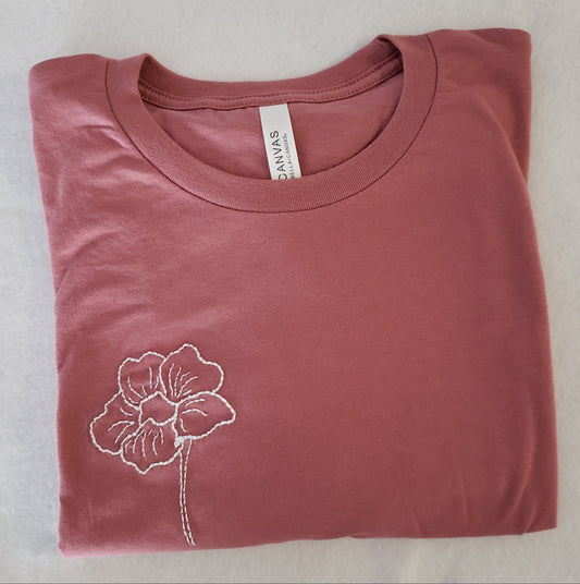 Hand Embroidered Single Flower Shirt