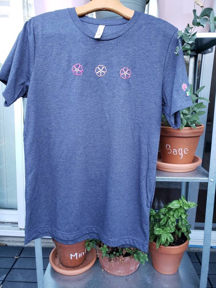 Hand Embroidered Metis Flower Shirt