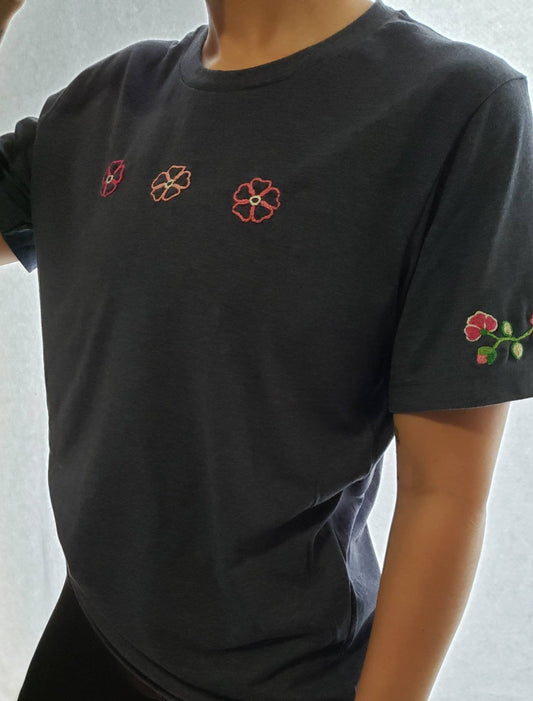 Hand Embroidered Metis Flower Shirt