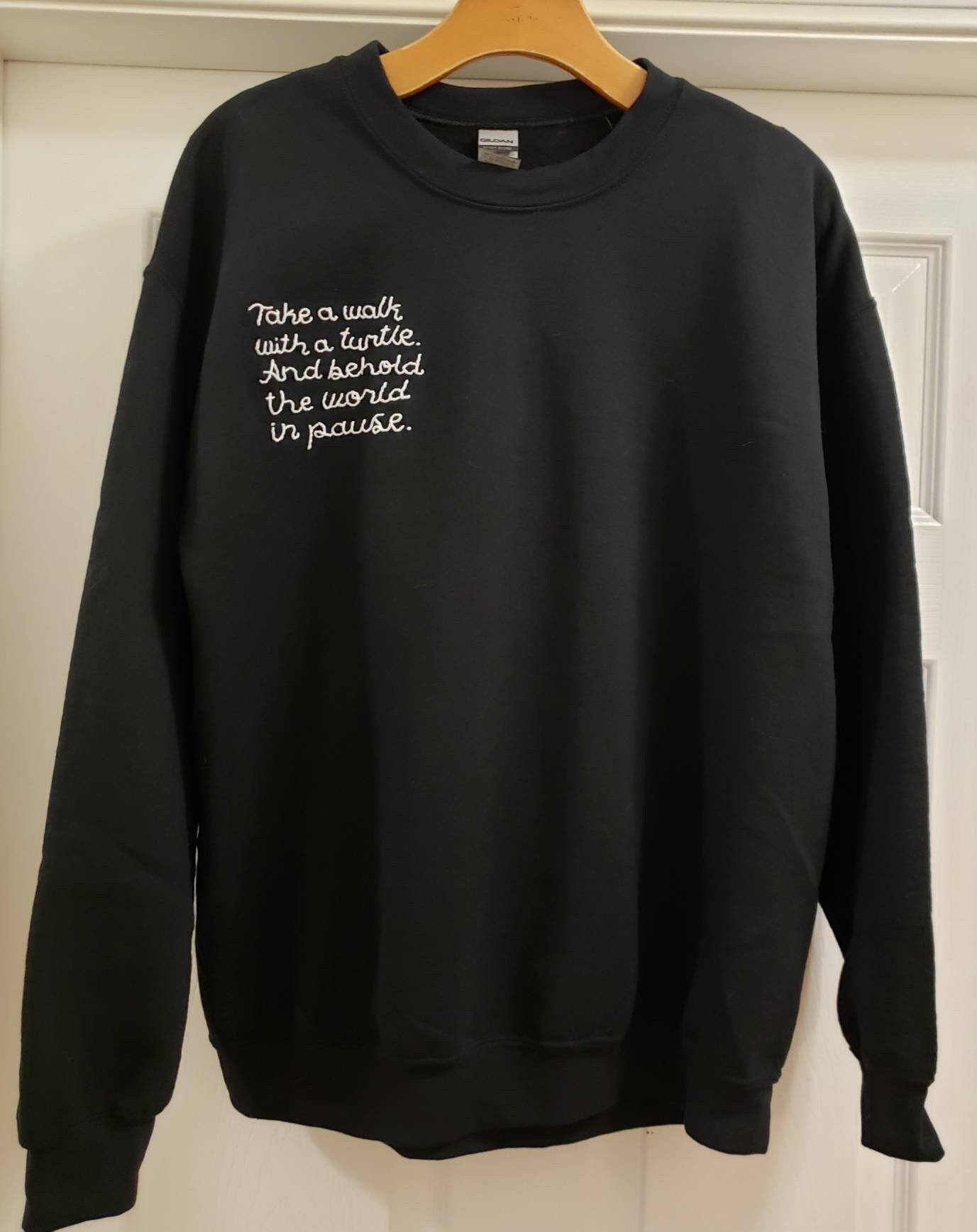 Slow Living Hand Embroidered Sweatshirt