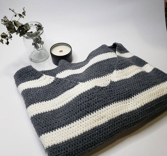 Hand Crocheted Striped Sweater