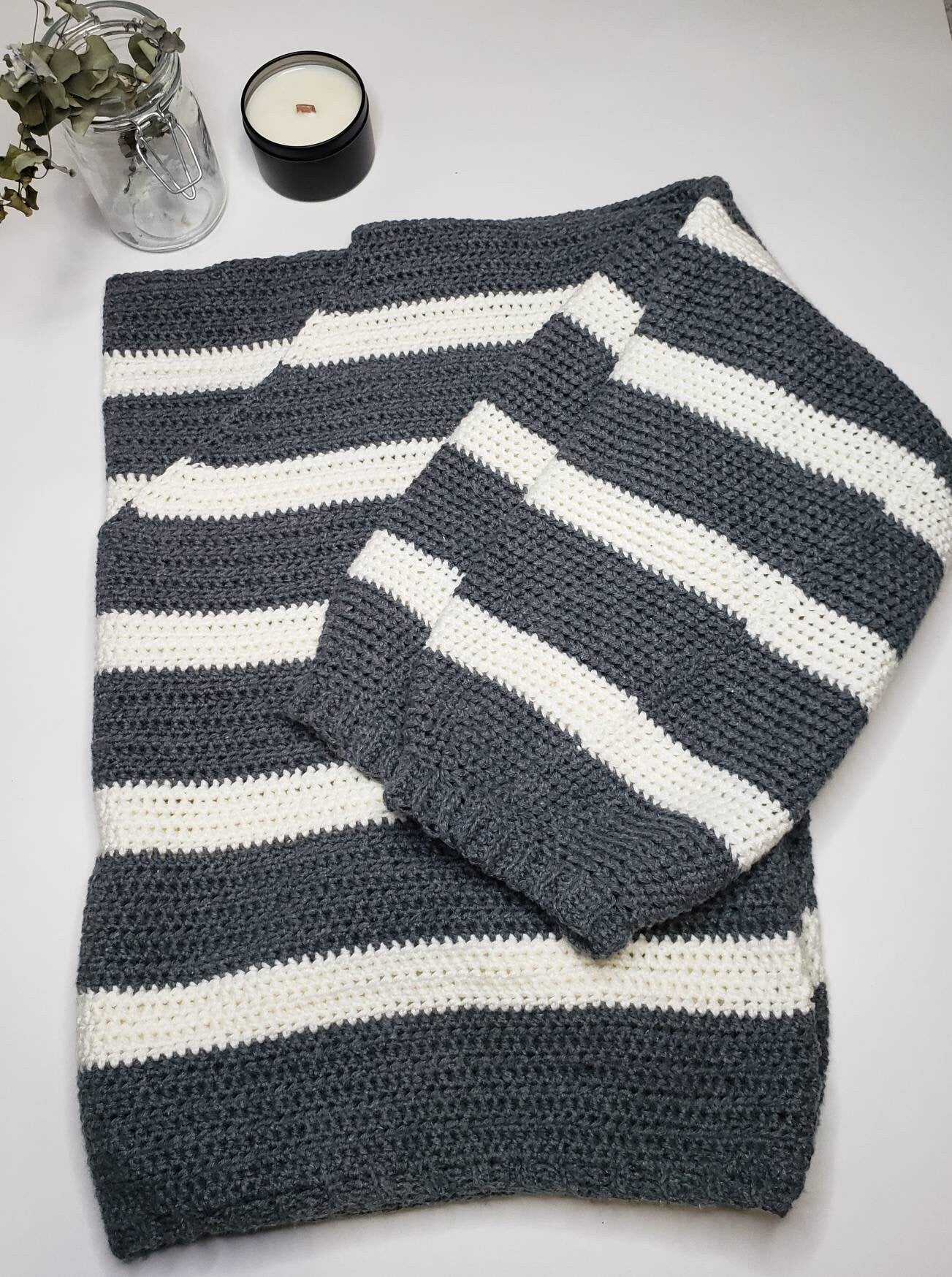 Hand Crocheted Striped Sweater